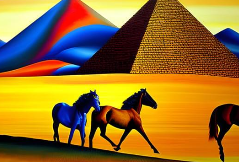 Pharaoh's Horses Painting